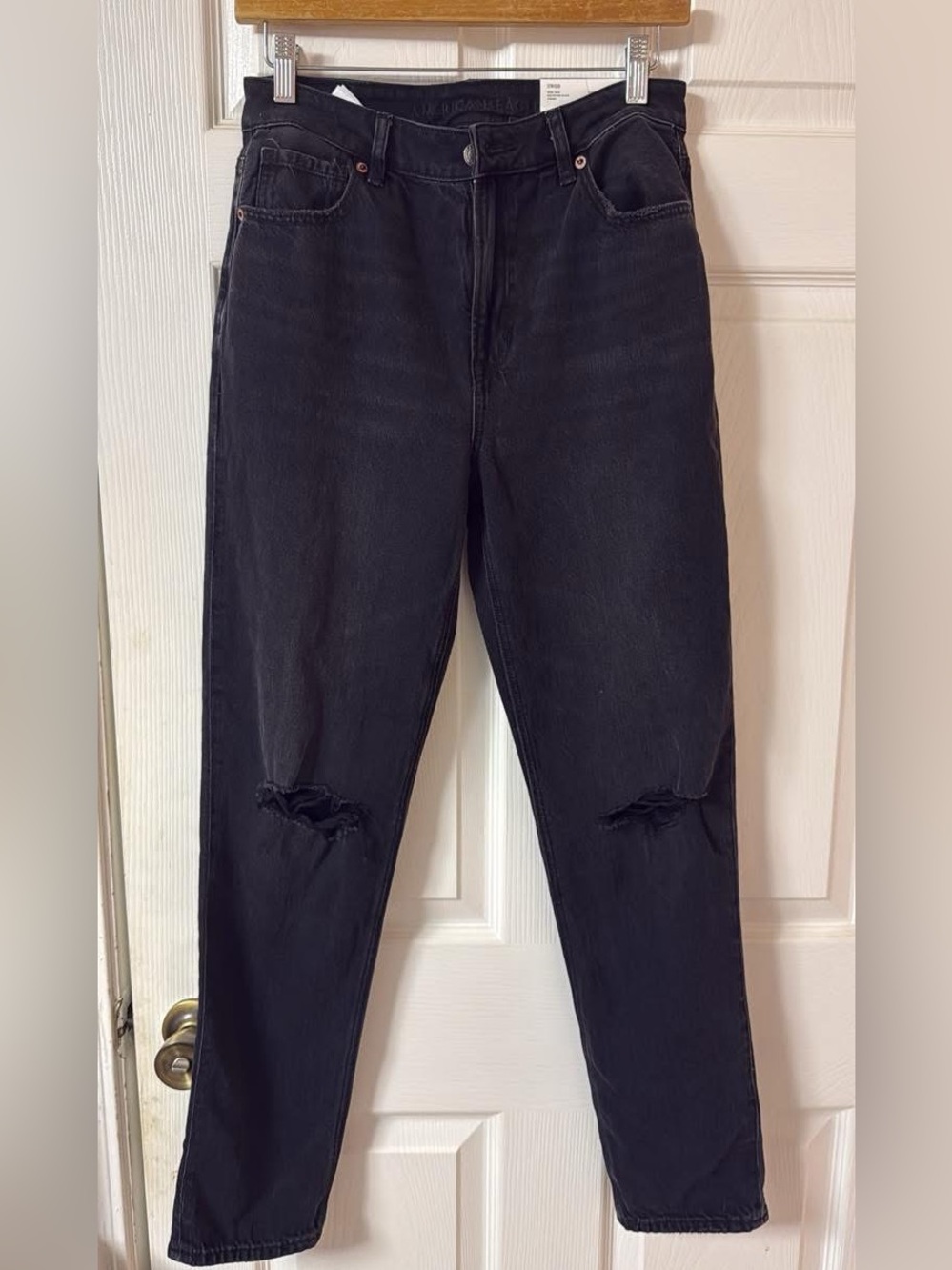 American Eagle Outfitters Black High Rise Distressed Jeans